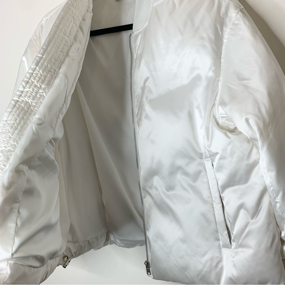 Madeinam Jill Bomber Puffer Jacket Winter Coat Oversized Satin Shine white XS - Picture 10 of 16